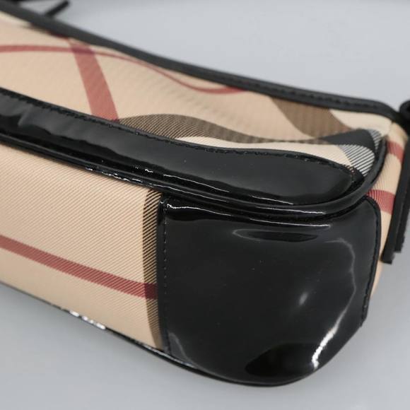 BURBERRY Nova Check Shoulder Bag PVC Beige Silver Auth 96954 - Picture 15 of 16